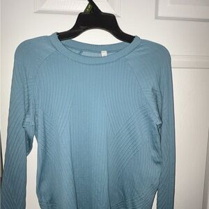 lululemon athletica Blue Ribbed Sweatshirt